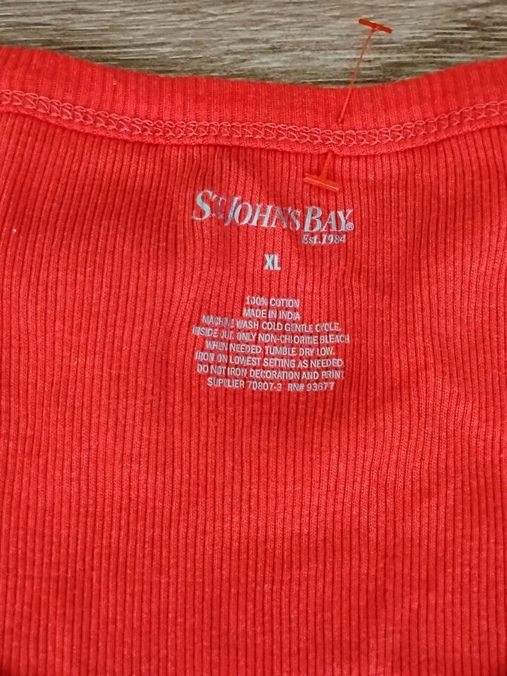 St. John's Bay Red Embellished Ribbed Women's Tank Top - Picture 4 of 7